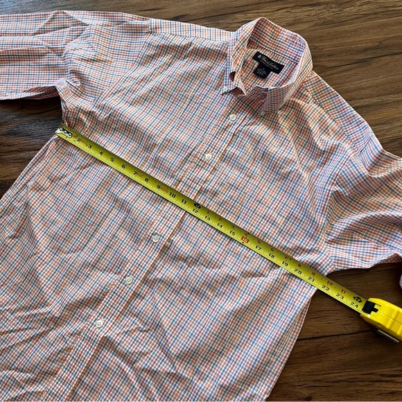 Brooks Brothers Long Sleeve Button Down Shirt Orange Blue Red Plaid Mens Size M - Picture 7 of 7